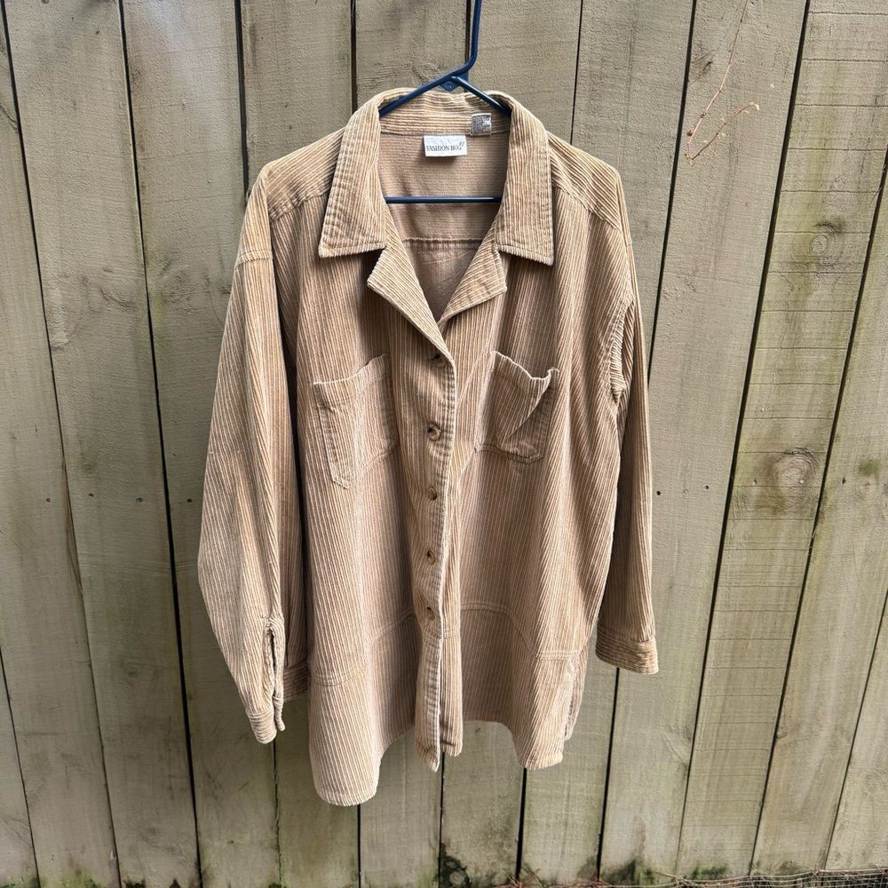 Fashion Bug Tan Corduroy Shirt Jacket